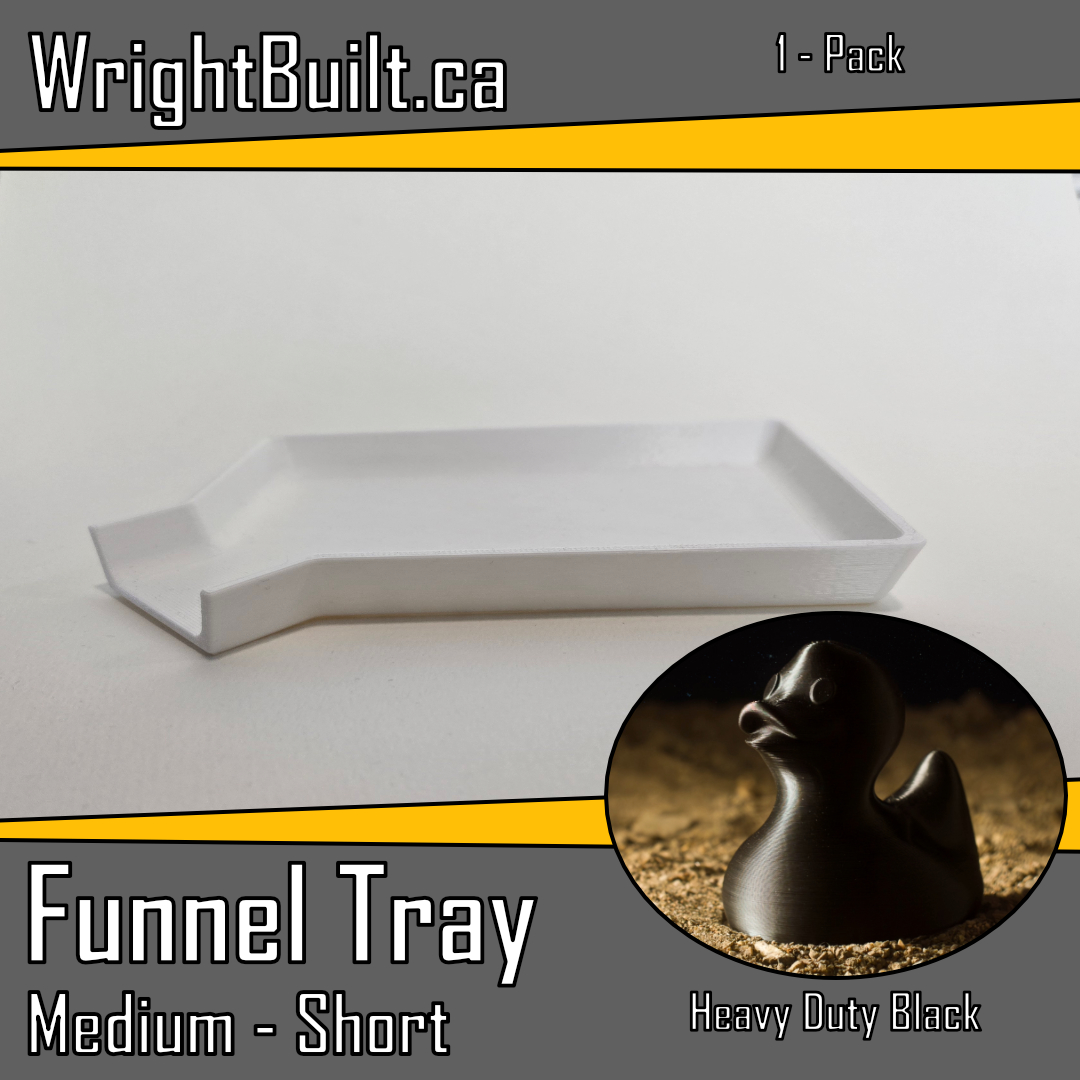 Funnel Tray - Medium & Short - Heavy Duty Black Plastic - Sorting & Organizing Tool - 1 Pack